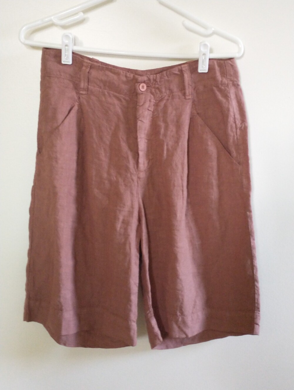 Transit Italy Brown Linen Blend Bermuda Shorts Euro Size 1 US 4